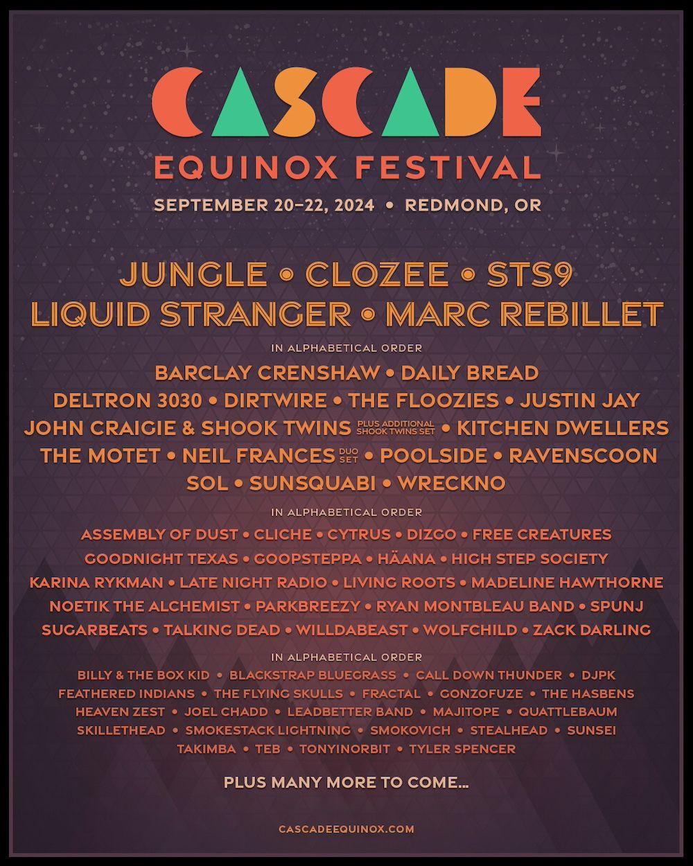 Cascade Equinox Festival Lineup!