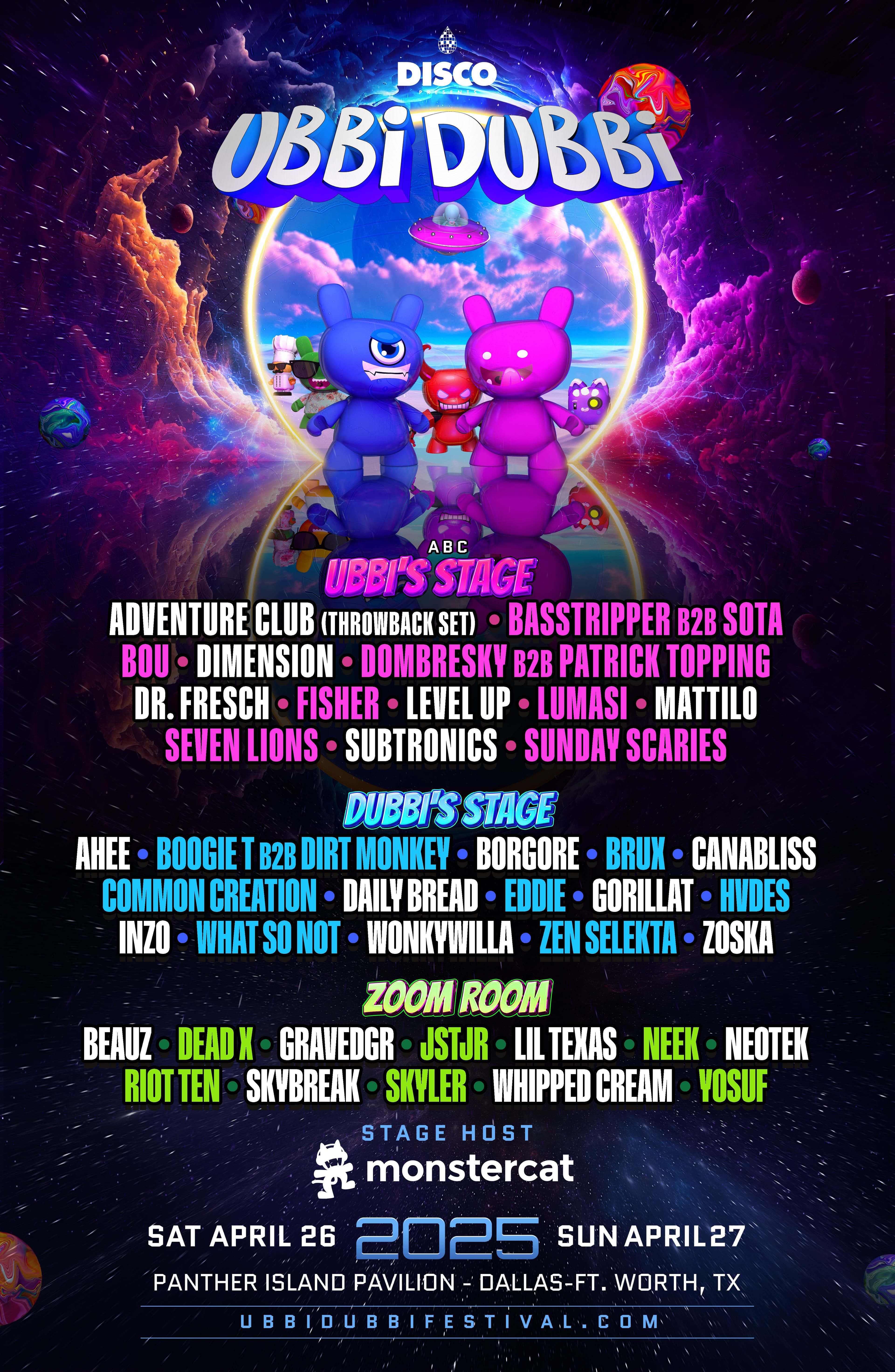Ubbi Dubbi 2025 Lineup Announced: Subtronics, Fisher, Seven Lions, and Exclusive B2B Sets